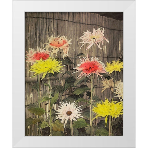 Tsuzure no Nishiki White Modern Wood Framed Art Print by Kazumasa, Ogawa