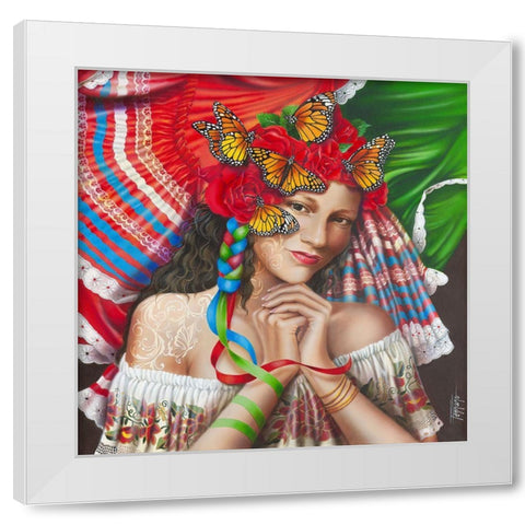 Esperanca White Modern Wood Framed Art Print by Ferraro
