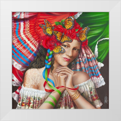 Esperanca White Modern Wood Framed Art Print by Ferraro