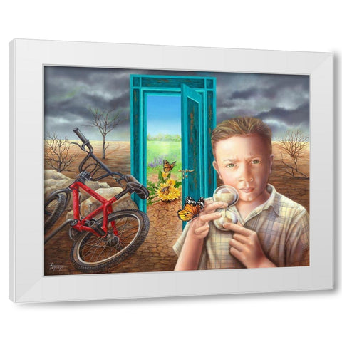 Grandma-When are the Trees Coming Back White Modern Wood Framed Art Print by Ferraro