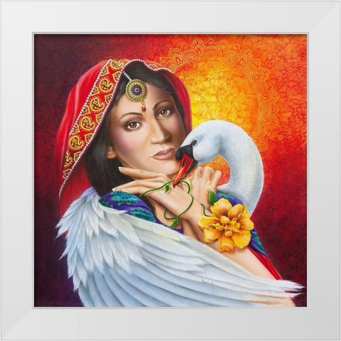 The Messenger White Modern Wood Framed Art Print by Ferraro