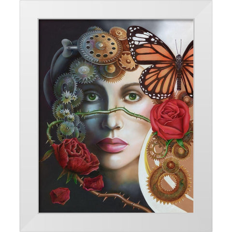 Time to Step out of the Darkness White Modern Wood Framed Art Print by Ferraro