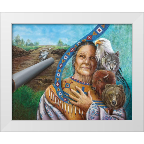 Violation White Modern Wood Framed Art Print by Ferraro