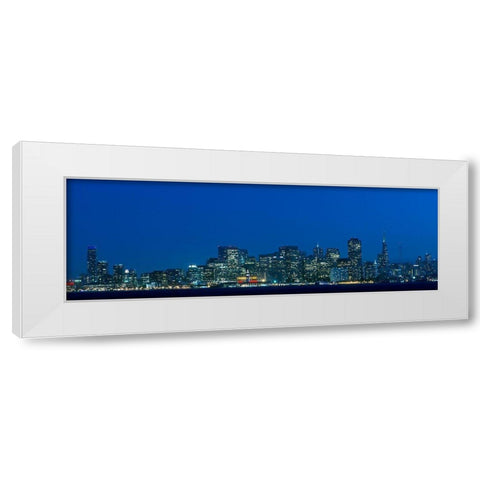 Night skyline of San Francisco from Treasure Island-California White Modern Wood Framed Art Print by Highsmith, Carol