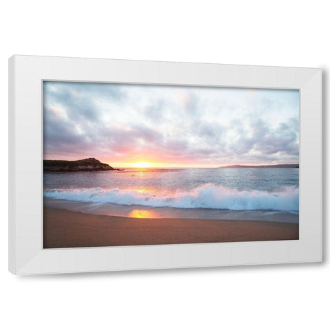 Pacific Coast Sunset at Monterey-California White Modern Wood Framed Art Print by Highsmith, Carol