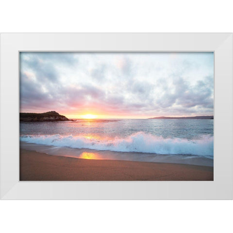 Pacific Coast Sunset at Monterey-California White Modern Wood Framed Art Print by Highsmith, Carol