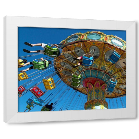 Swing ride in Santa Cruz-California White Modern Wood Framed Art Print by Highsmith, Carol