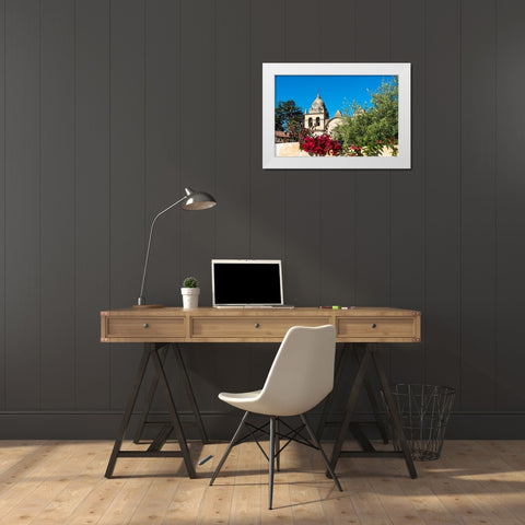 Mission San Carlos BorromÃ©o del rÃ­o Carmelo-also known as the Carmel Mission-Carmel-California. White Modern Wood Framed Art Print by Highsmith, Carol