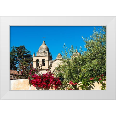 Mission San Carlos BorromÃ©o del rÃ­o Carmelo-also known as the Carmel Mission-Carmel-California. White Modern Wood Framed Art Print by Highsmith, Carol