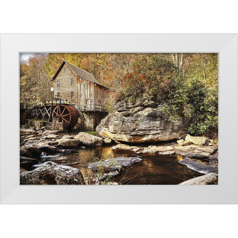 The Glade Creek Grist Mill-West Virginia-USA White Modern Wood Framed Art Print by Highsmith, Carol