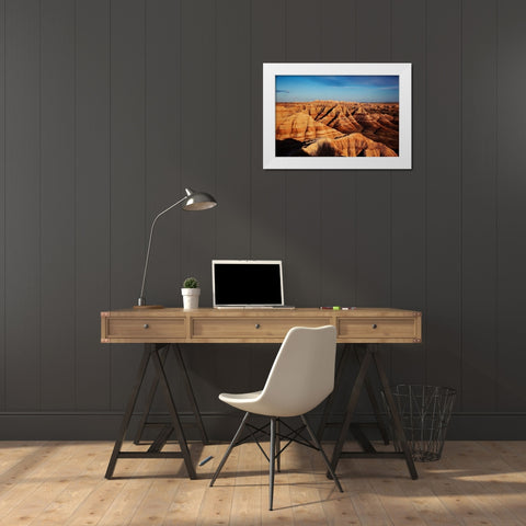 Badlands National Park-in southwest South Dakota-United States White Modern Wood Framed Art Print by Highsmith, Carol