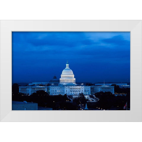 Capitol Hill-Washington D.C. at night White Modern Wood Framed Art Print by Highsmith, Carol