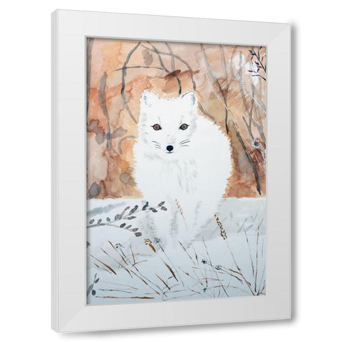 Arctic Fox White Modern Wood Framed Art Print by Derr, Wynn