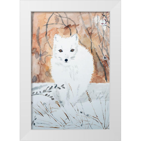 Arctic Fox White Modern Wood Framed Art Print by Derr, Wynn