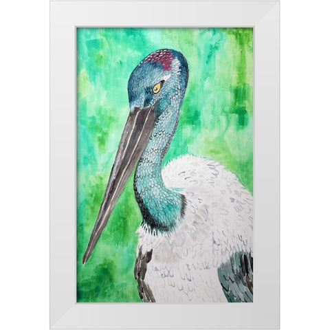Black Necked Stork White Modern Wood Framed Art Print by Derr, Wynn
