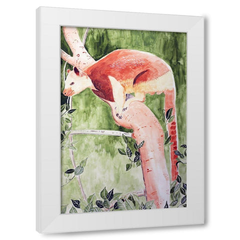 Grizzled Tree Kangaroo White Modern Wood Framed Art Print by Derr, Wynn