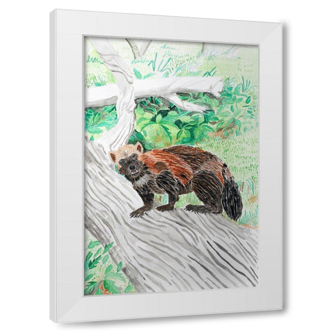 Wolverine Watch White Modern Wood Framed Art Print by Derr, Wynn