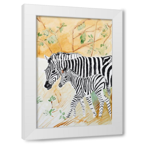 Zebra Stripes White Modern Wood Framed Art Print by Derr, Wynn