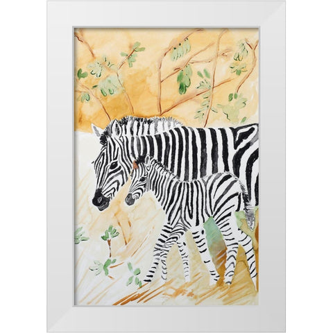 Zebra Stripes White Modern Wood Framed Art Print by Derr, Wynn
