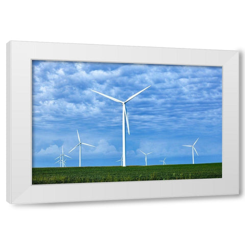 Wind Farms in Franklin County-Iowa White Modern Wood Framed Art Print by Highsmith, Carol