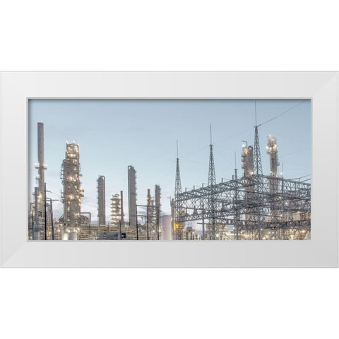Industrial scene on Nueces Bay in Corpus Christi-Texas White Modern Wood Framed Art Print by Highsmith, Carol