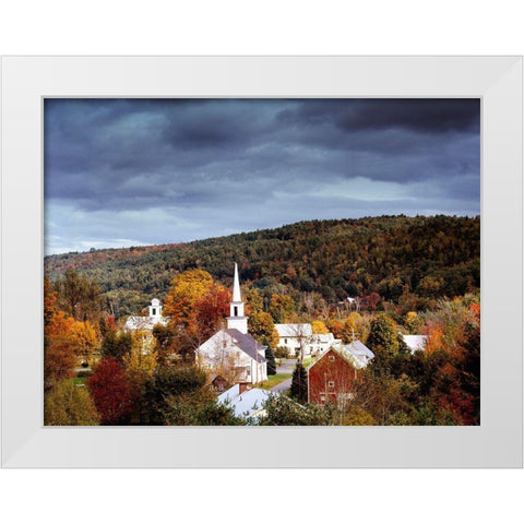 Autumn in New Englands Barnet-Vermont White Modern Wood Framed Art Print by Highsmith, Carol