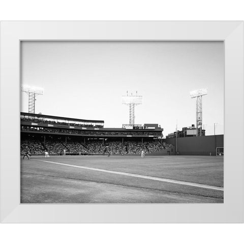 Fenway Park and the Green Monster-Boston White Modern Wood Framed Art Print by Highsmith, Carol