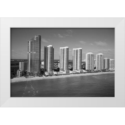 Aerial view of Miami Beach White Modern Wood Framed Art Print by Highsmith, Carol
