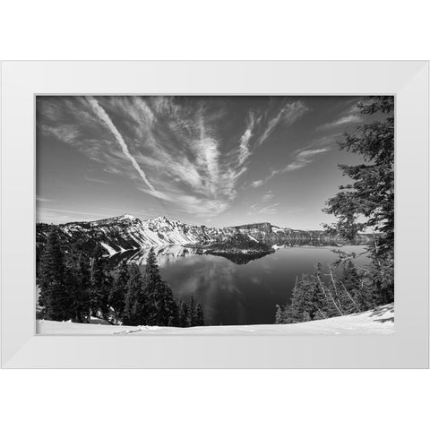 Crater lake Oregon White Modern Wood Framed Art Print by Highsmith, Carol