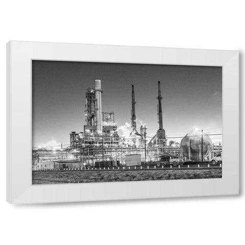 Oil refinery in Texas White Modern Wood Framed Art Print by Highsmith, Carol