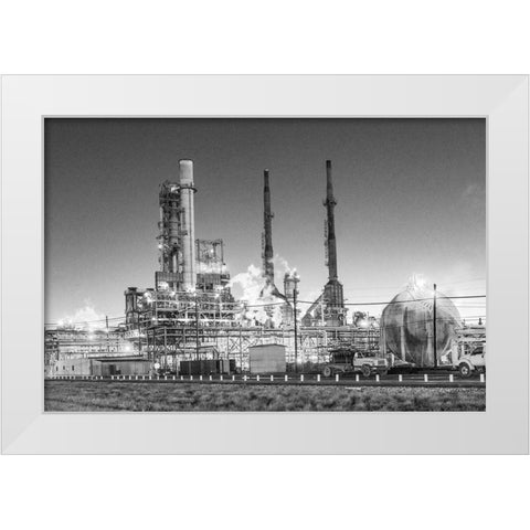 Oil refinery in Texas White Modern Wood Framed Art Print by Highsmith, Carol