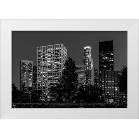 Central Los Angeles-California-at night White Modern Wood Framed Art Print by Highsmith, Carol