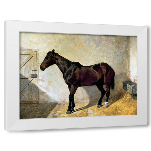 Horse White Modern Wood Framed Art Print by Herring, John Frederick