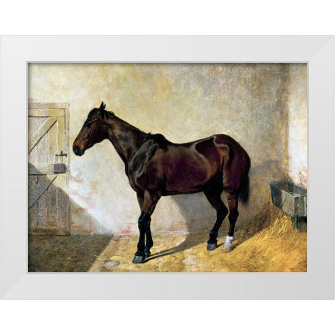 Horse White Modern Wood Framed Art Print by Herring, John Frederick