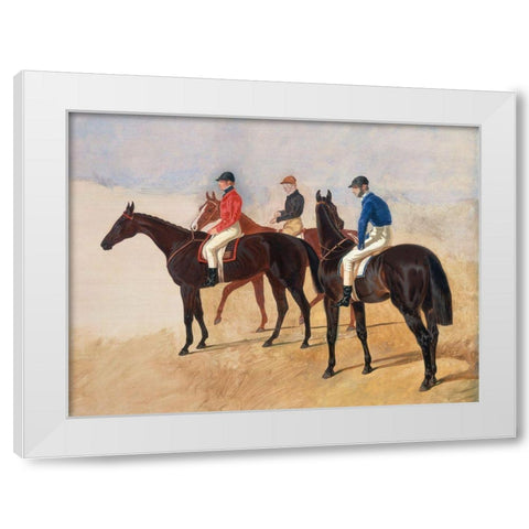 Steeplechase cracks White Modern Wood Framed Art Print by Herring, John Frederick
