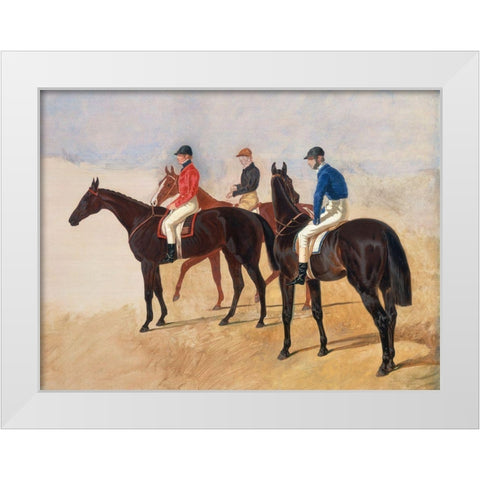 Steeplechase cracks White Modern Wood Framed Art Print by Herring, John Frederick