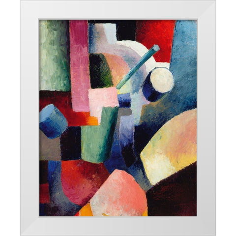 Colored Composition of Forms White Modern Wood Framed Art Print by Macke, August
