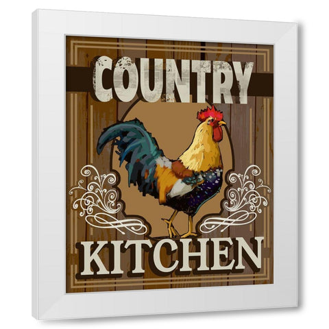 Country Kitchen White Modern Wood Framed Art Print by East Coast Licensing