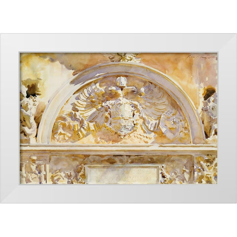 Escutcheon of Charles V of Spain White Modern Wood Framed Art Print by Sargent, John Singer