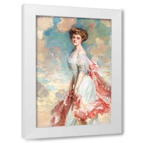 Miss Grace Woodhouse in White White Modern Wood Framed Art Print by Sargent, John Singer