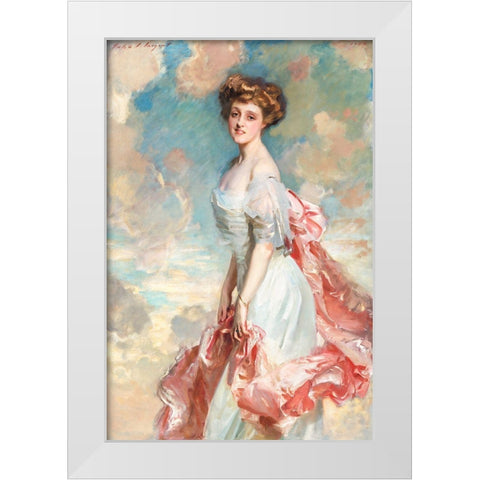 Miss Grace Woodhouse in White White Modern Wood Framed Art Print by Sargent, John Singer