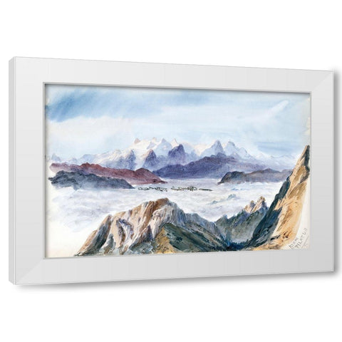 Iselle from Mount Pilatus from Splendid Mountain Watercolours Sketchbook White Modern Wood Framed Art Print by Sargent, John Singer