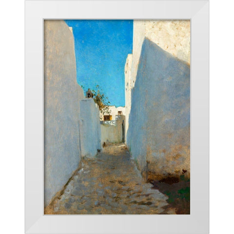 A Moroccan Street Scene White Modern Wood Framed Art Print by Sargent, John Singer