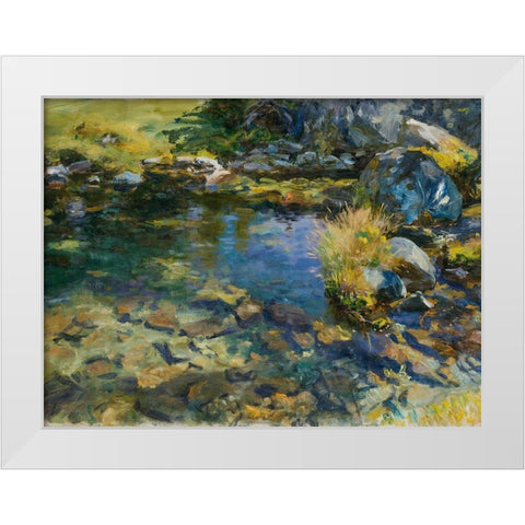 Alpine Pool White Modern Wood Framed Art Print by Sargent, John Singer