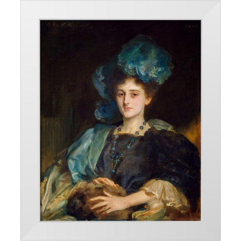 Portrait of Miss Katherine Elizabeth Lewis White Modern Wood Framed Art Print by Sargent, John Singer