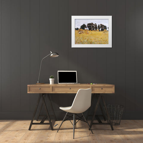 Reapers Resting in a Wheat Field White Modern Wood Framed Art Print by Sargent, John Singer
