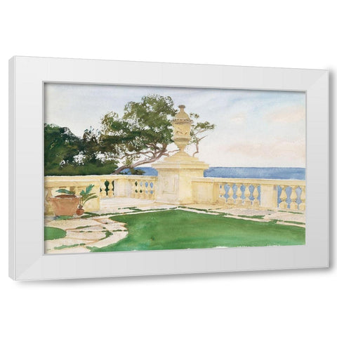 Terrace-Vizcaya White Modern Wood Framed Art Print by Sargent, John Singer