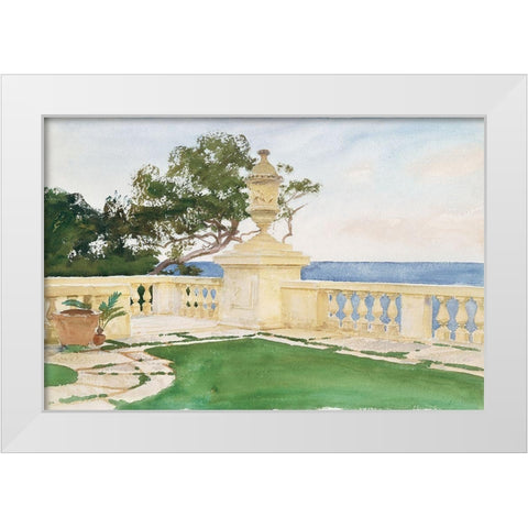 Terrace-Vizcaya White Modern Wood Framed Art Print by Sargent, John Singer