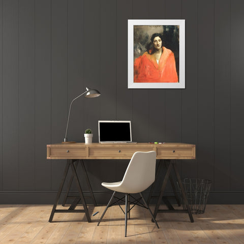 Gitana White Modern Wood Framed Art Print by Sargent, John Singer