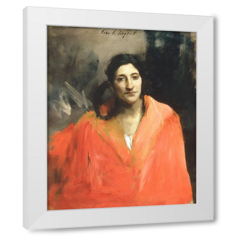 Gitana White Modern Wood Framed Art Print by Sargent, John Singer